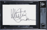 Martin Landau Mission: Impossible Authentic Signed 3x5 Index Card BAS Slabbed