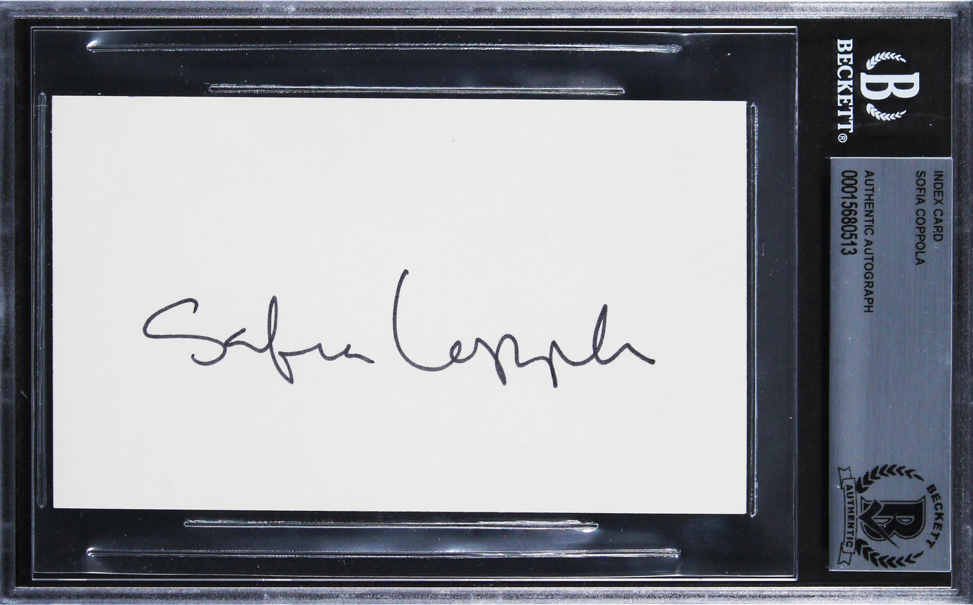 Sofia Coppola Lost in Translation Authentic Signed 3x5 Index Card BAS Slabbed