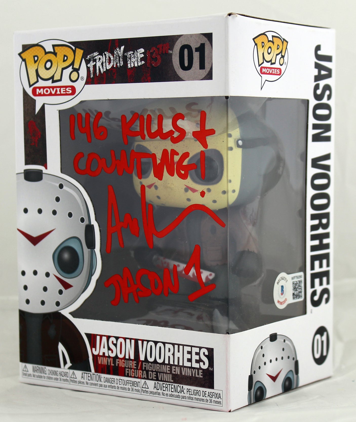 Ari Lehman "146 Kills & Counting" Signed Funko Pop Vinyl Figure W/ Red Sig BAS