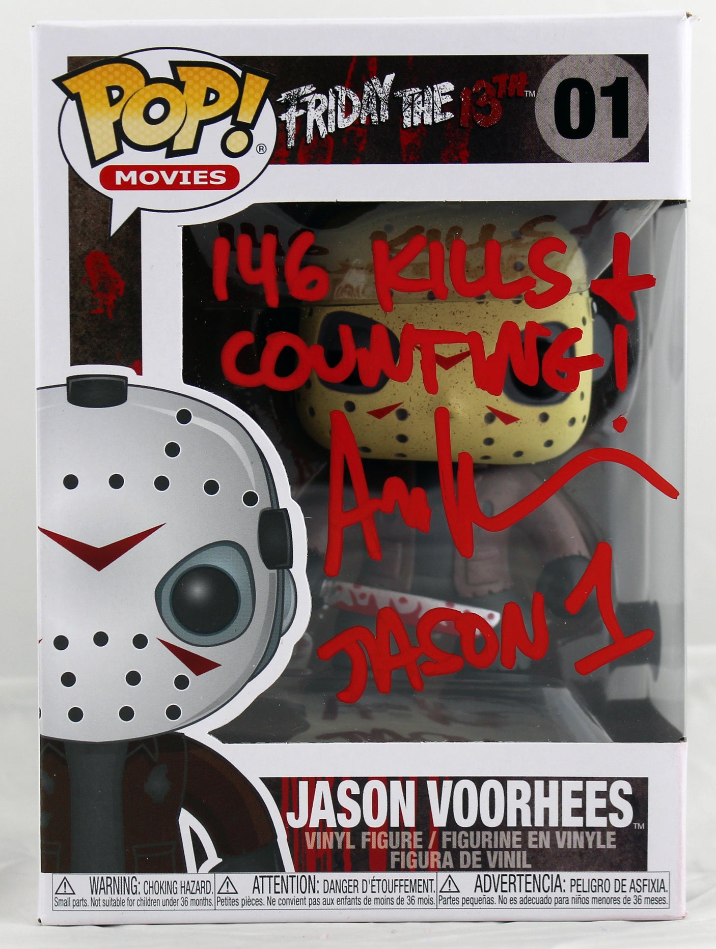 Ari Lehman "146 Kills & Counting" Signed Funko Pop Vinyl Figure W/ Red Sig BAS