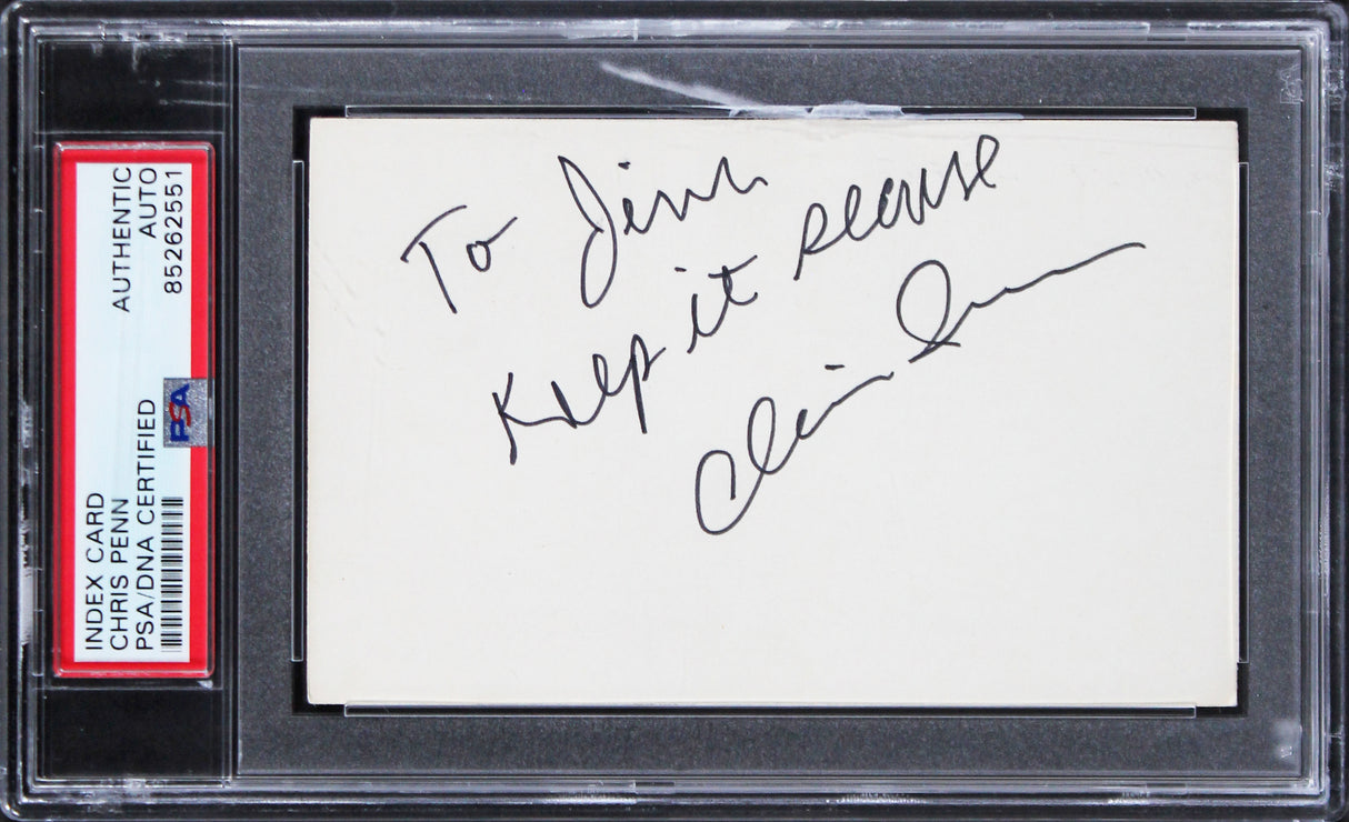 Chris Penn Footloose Authentic Signed 3x5 Index Card PSA/DNA Slabbed