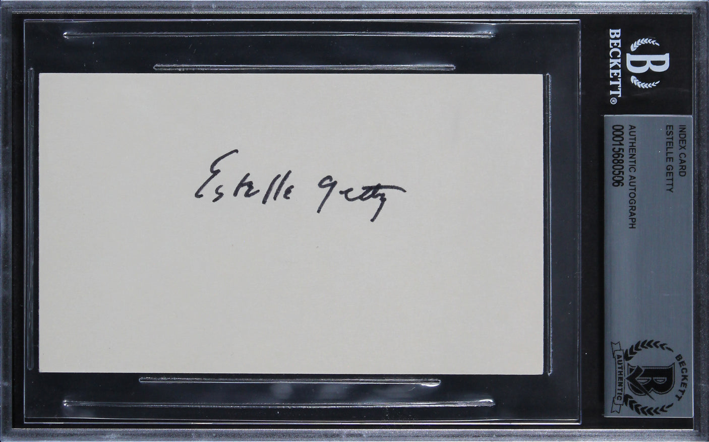Estelle Getty The Golden Girls Authentic Signed 3x5 Index Card BAS Slabbed 2