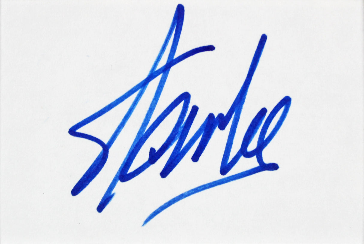 Marvel Stan Lee Authentic Signed 3x5 Index Card Framed Display BAS #AD04937