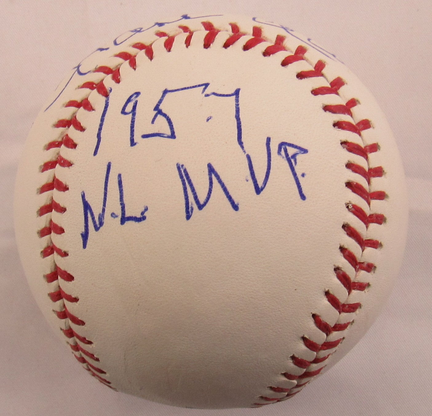 Hank Aaron Signed Auto Baseball w/57 MVP JSA LOA ZZ28339