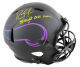 Vikings Randy Moss "SCH" Signed Eclipse F/S Speed Proline Helmet W/ Case BAS Wt