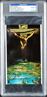 Salvador Dali Signed 3.5x6 Christ Of St. John Postcard Auto 9! PSA Slabbed