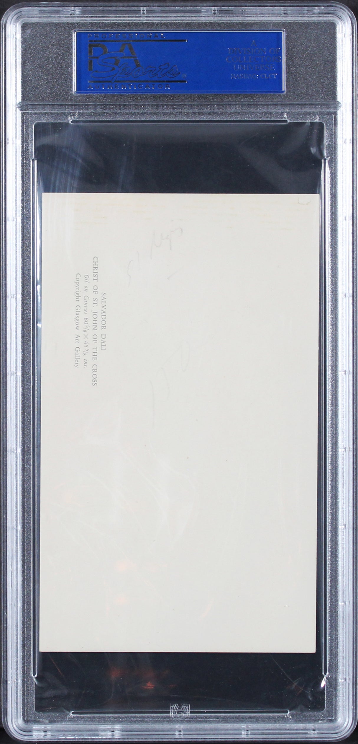Salvador Dali Signed 3.5x6 Christ Of St. John Postcard Auto 9! PSA Slabbed