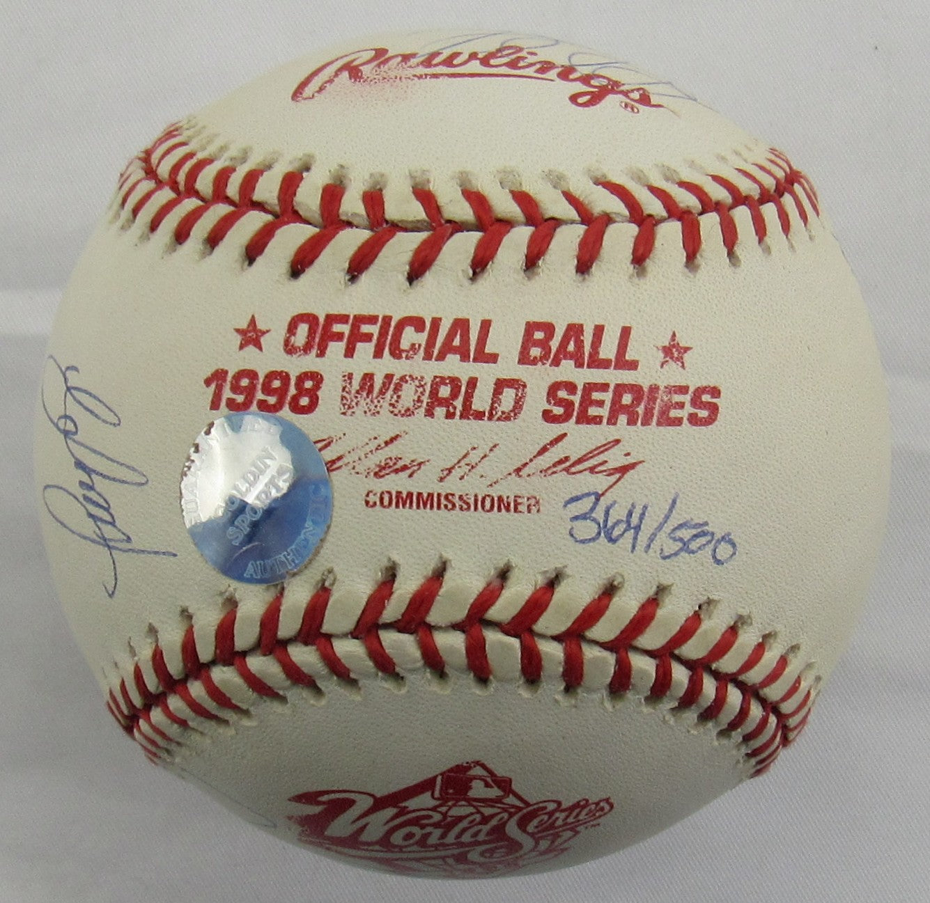 1996 New York Yankees WS Team Derek Jeter Joe Torre Signed Auto Baseball JSA LOA ZZ63160