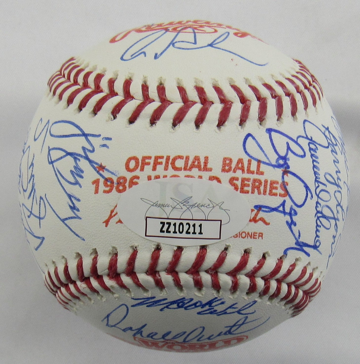 1986 World Series Champion New York Mets Signed Auto Baseball JSA LOA ZZ10211
