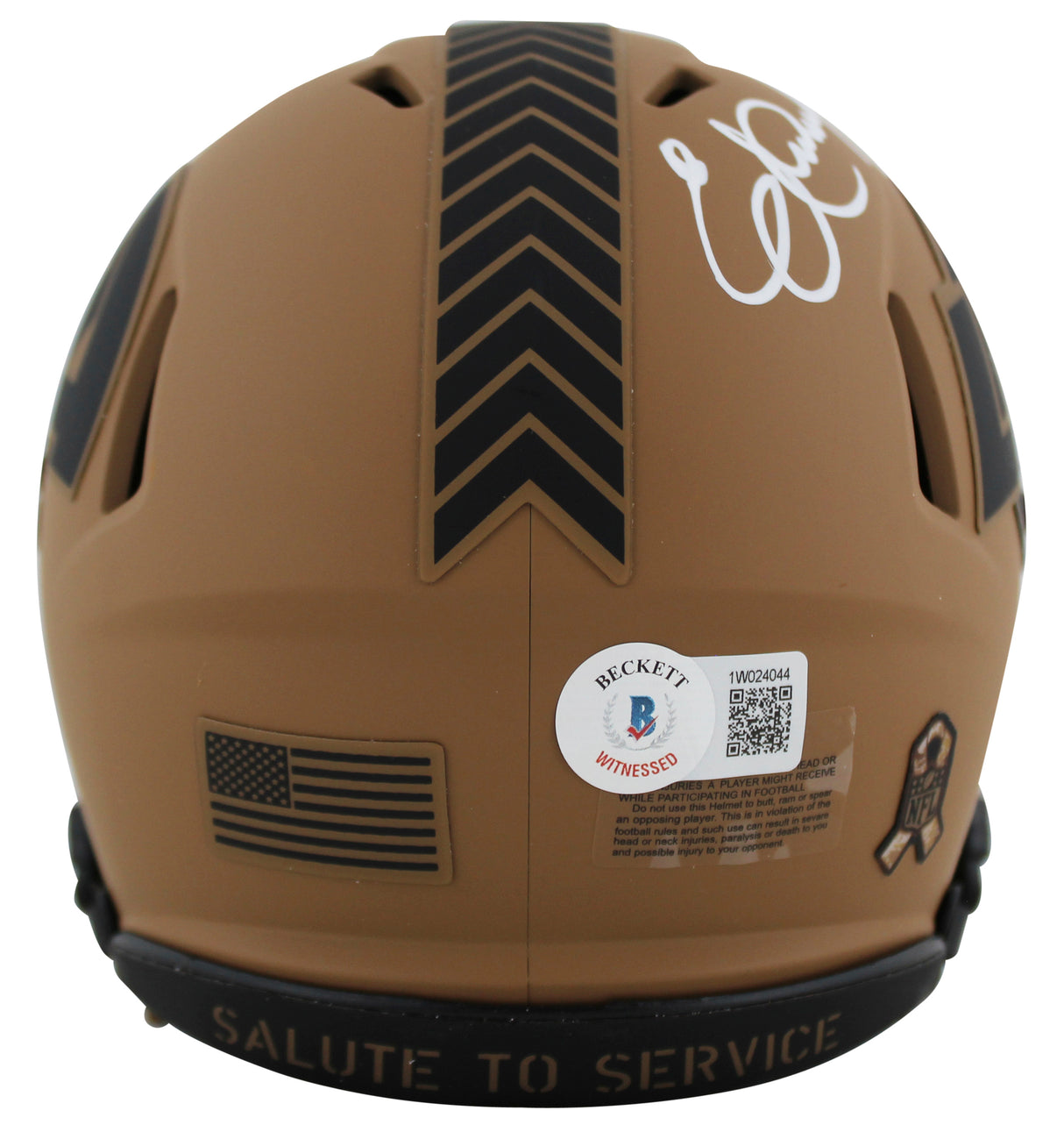 Rams Eric Dickerson "HOF 99" Signed Salute To Service II Speed Mini Helmet BAS W