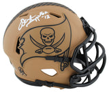 Bucs Warren Sapp "HOF 13" Signed Salute To Service II Speed Mini Helmet BAS Wit