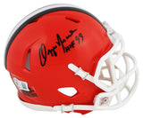 Browns Ozzie Newsome "HOF 99" Signed 1975-05 TB Speed Mini Helmet BAS Witnessed