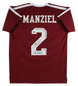 Texas A&M Johnny Manziel "2 Insc" Signed Maroon Pro Style Jersey BAS Witnessed