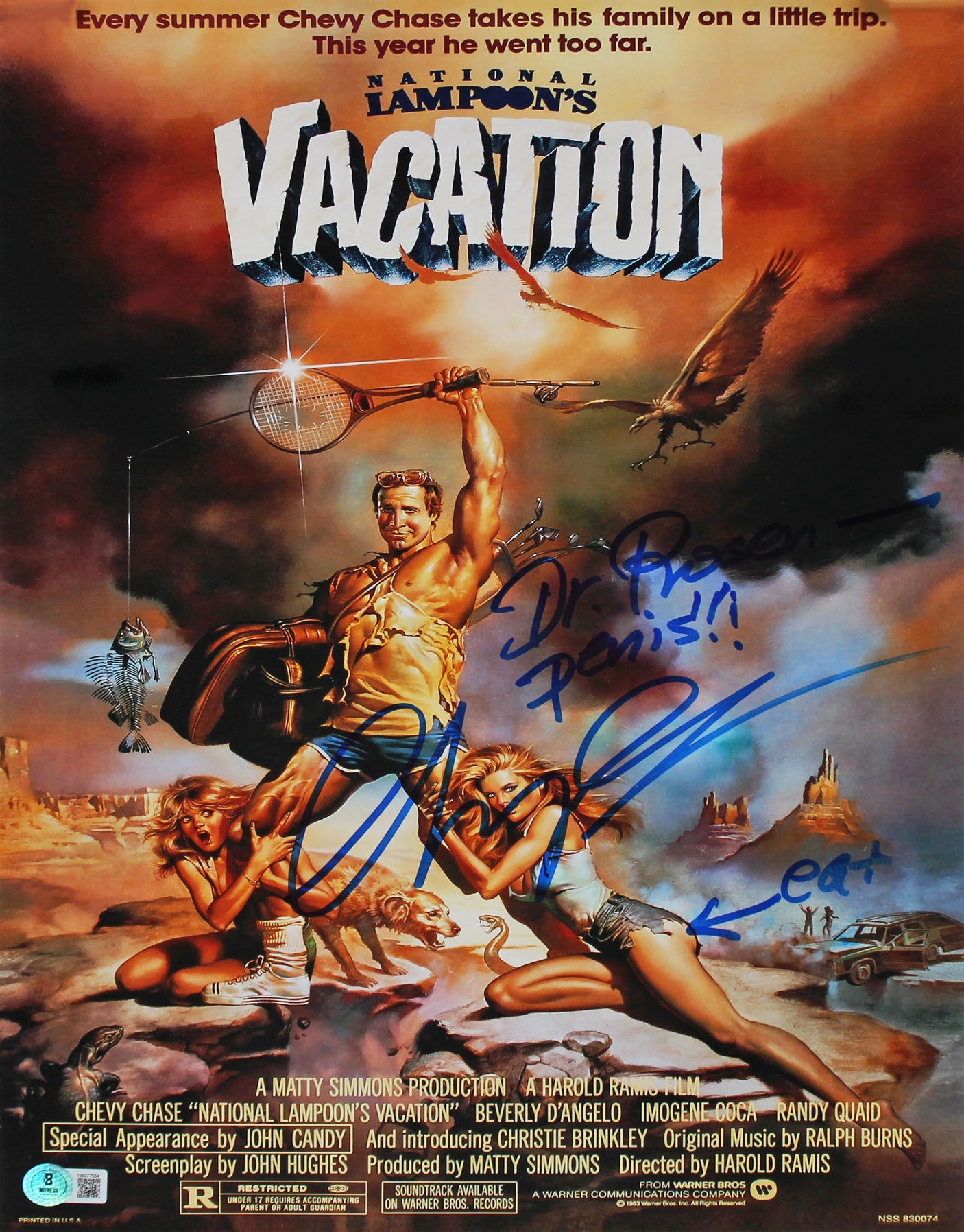 Chevy Chase Vacation "Dr. Rosen*****" Authentic Signed 12x18 Photo BAS #1W377554