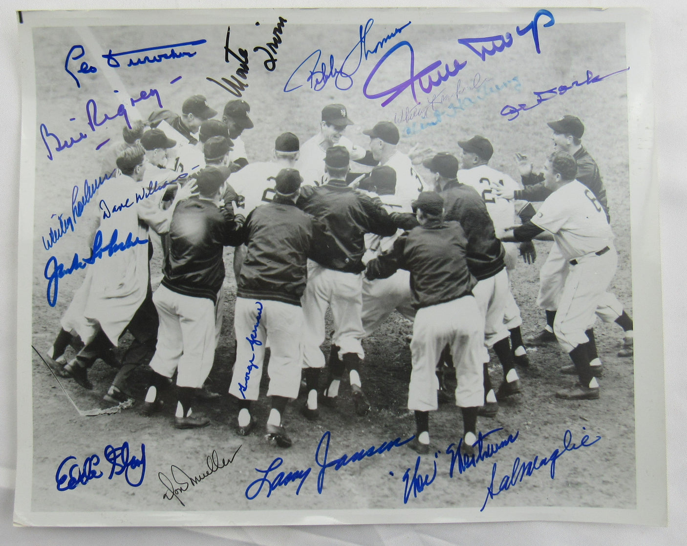 1952 New York Giants Signed Auto 8x10 Photo JSA LOA ZZ63163