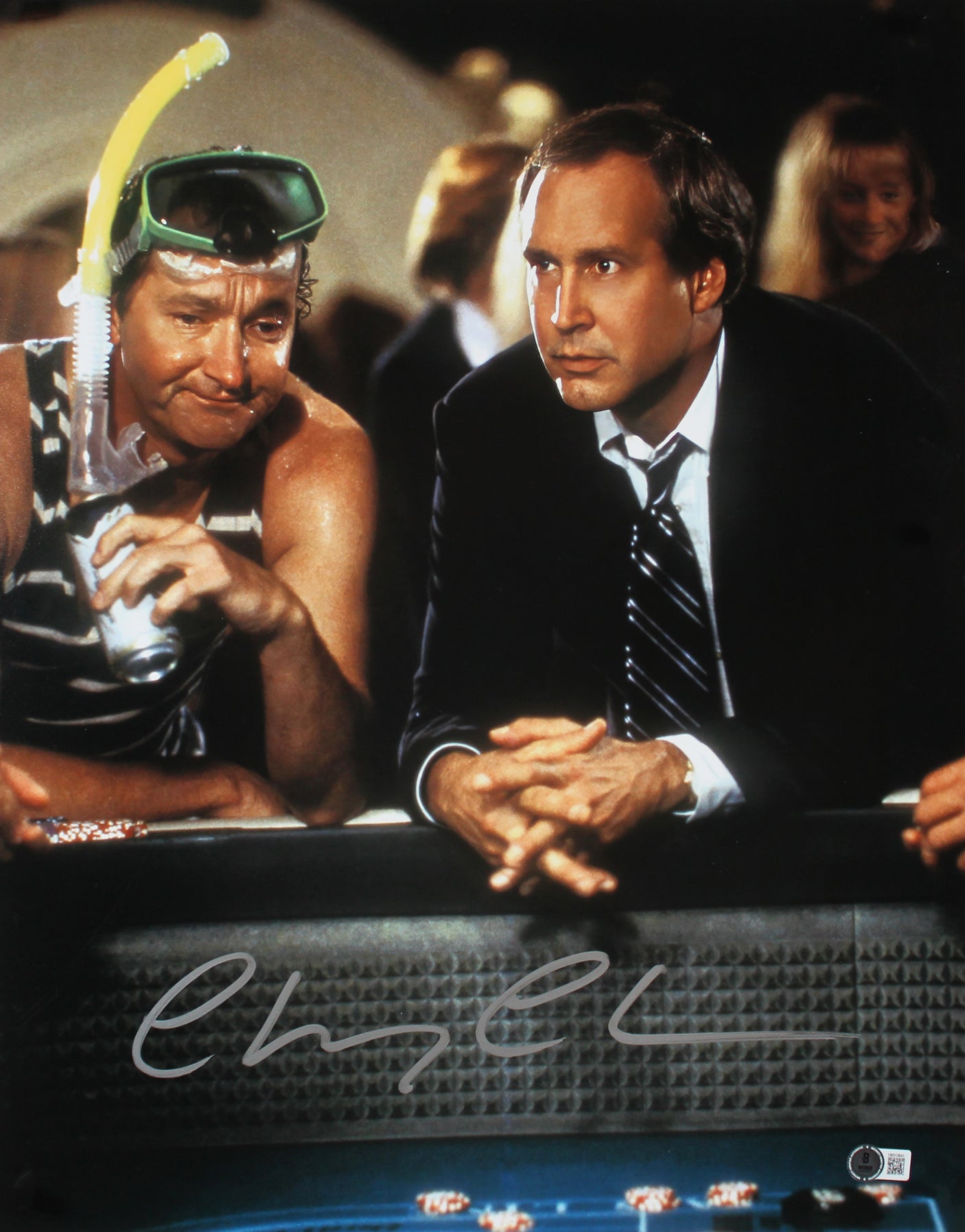 Chevy Chase Vegas Vacation Signed 16x20 Vertical w/ Quaid Photo BAS Witnessed
