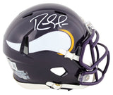 Vikings Randy Moss Signed 1983-01 TB Speed Mini Helmet w/ White Sig BAS Witness
