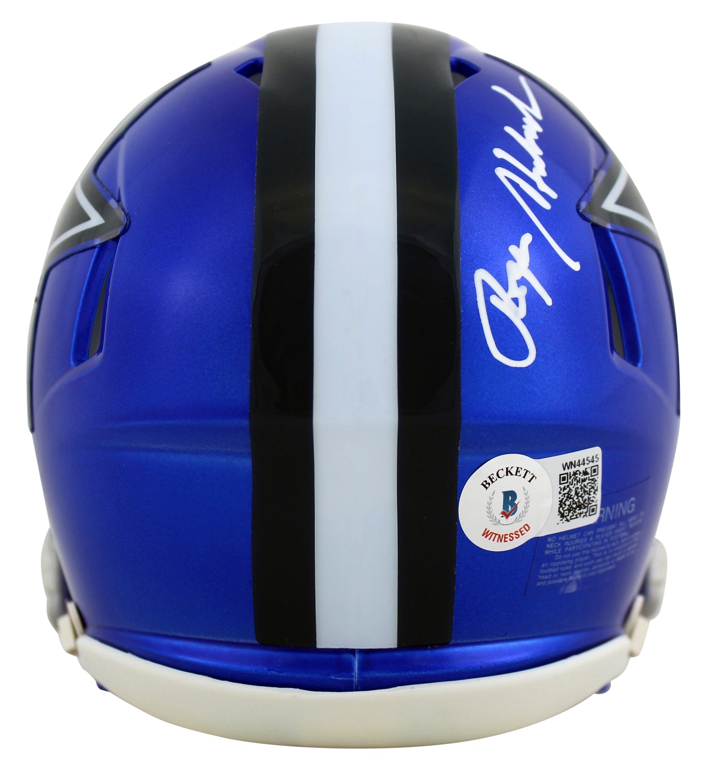 Cowboys Roger Staubach Authentic Signed Flash Speed Mini Helmet BAS Witnessed