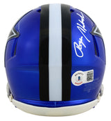 Cowboys Roger Staubach Authentic Signed Flash Speed Mini Helmet BAS Witnessed
