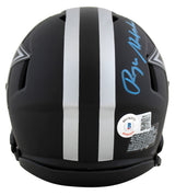 Cowboys Roger Staubach Signed Eclipse Speed Mini Helmet w/ Blue Sig BAS Witness