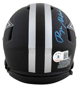 Cowboys Roger Staubach Signed Eclipse Speed Mini Helmet w/ Blue Sig BAS Witness