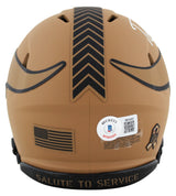 Vikings Randy Moss Signed Salute To Service II Speed Mini Helmet BAS Witnessed