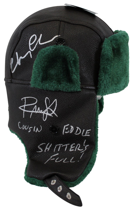 Chevy Chase & Randy Quaid Christmas Vacation "2x Insc" Authentic Signed Hat BAS