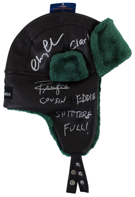 Chevy Chase & Randy Quaid Christmas Vacation "3x Insc" Signed Hat BAS #BK88253