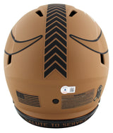 Vikings Randy Moss Signed Salute To Service II F/S Speed Proline Helmet BAS Wit