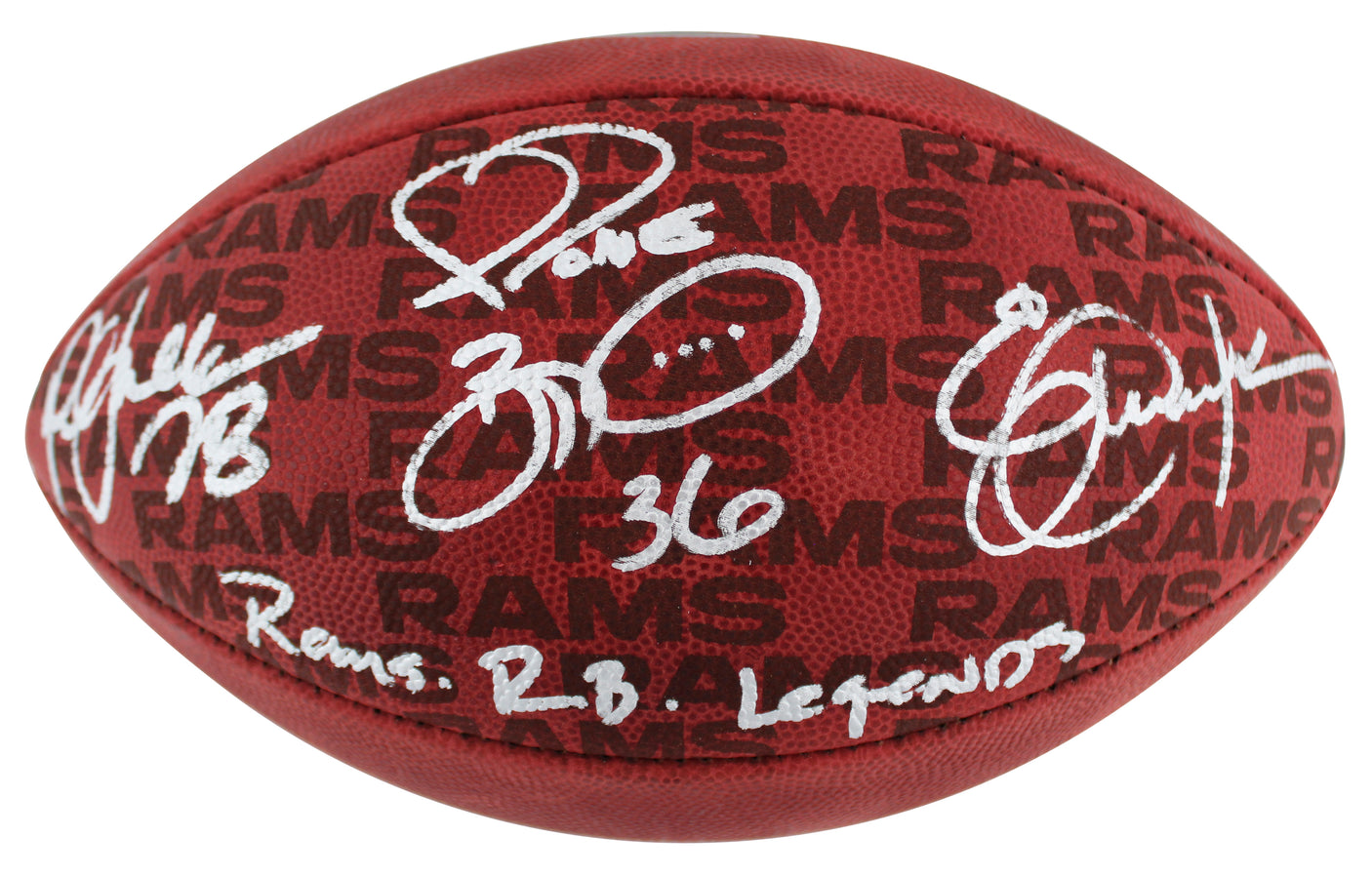 Rams RB Legends (3) Bettis, Dickerson & Faulk Signed Showcase Nfl Football BAS W