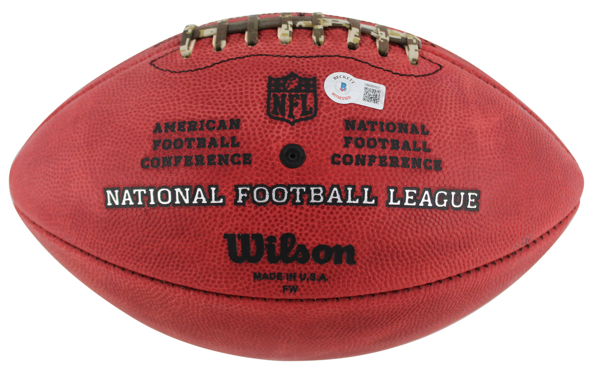 Rams RB Legends (3) Bettis, Dickerson & Faulk Signed Duke Football W/ Case BAS W