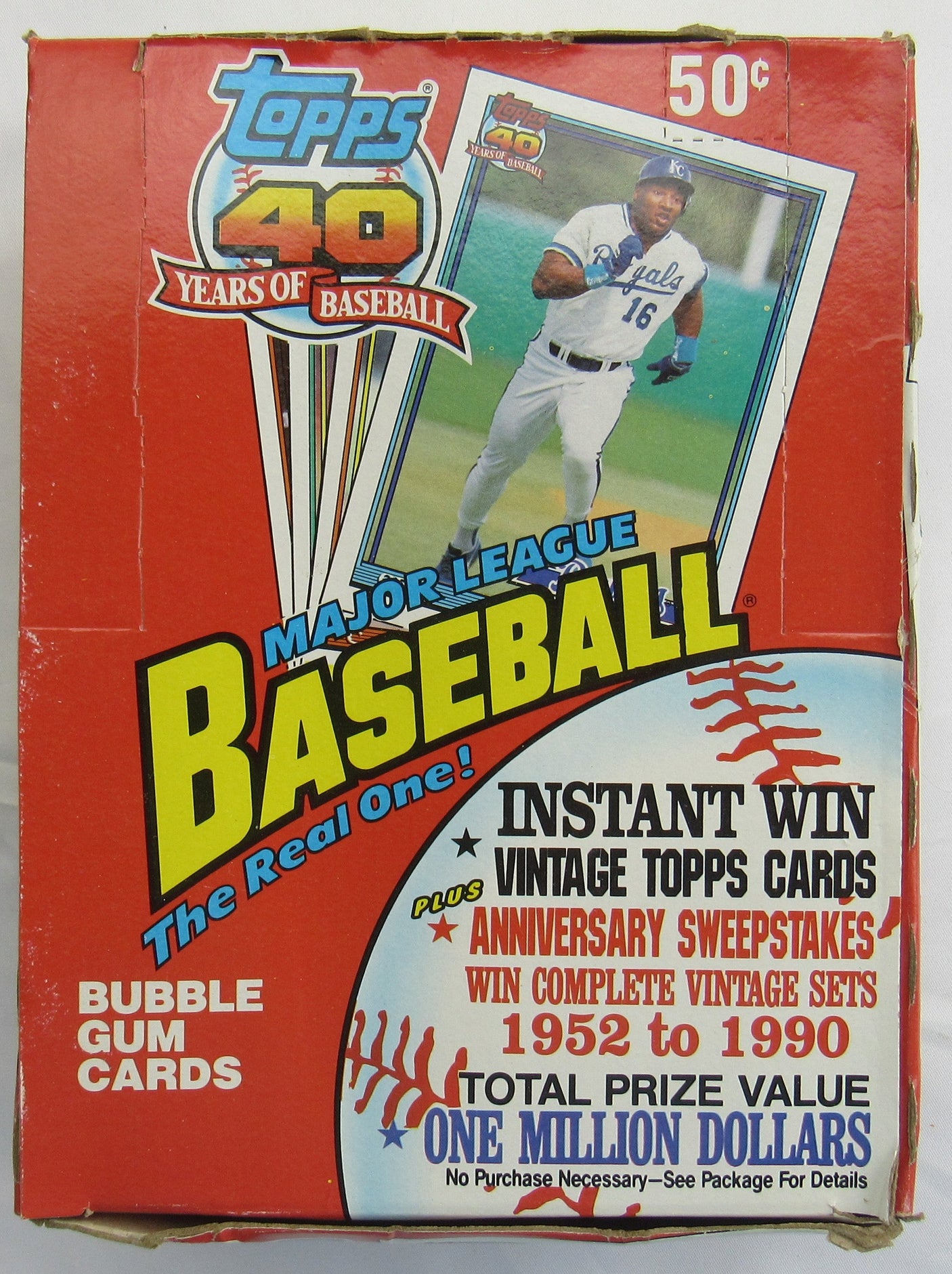 1991 Topps Baseball Wax Box - Mark Whiten Error, Chipper Jones RC