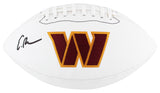 Commanders Emmanuel Forbes Signed Wilson White Panel Logo Football BAS Witnessed