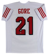 Frank Gore Authentic Signed White Pro Style Jersey w/ Dropshadow BAS Witnessed