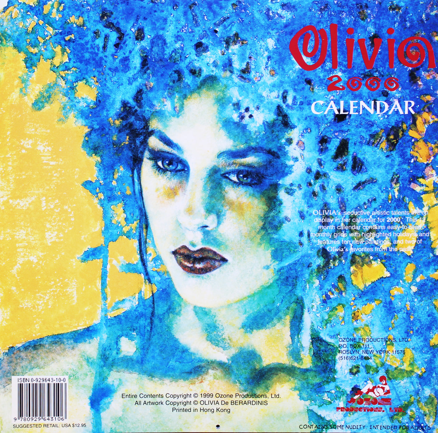 Olivia De Berardinis Heavy Metal Authentic Signed 1999 Art Calendar BAS #BA74069