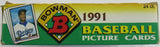 1991 Bowman Baseball CELLO Box ~ 24 Sealed Packs - Chipper Jones- Thome- Mussina