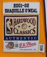 Shaquille O'Neal "4x Insc" Signed Yellow 00-02 M&N HWC Authentic Jersey BAS Wit
