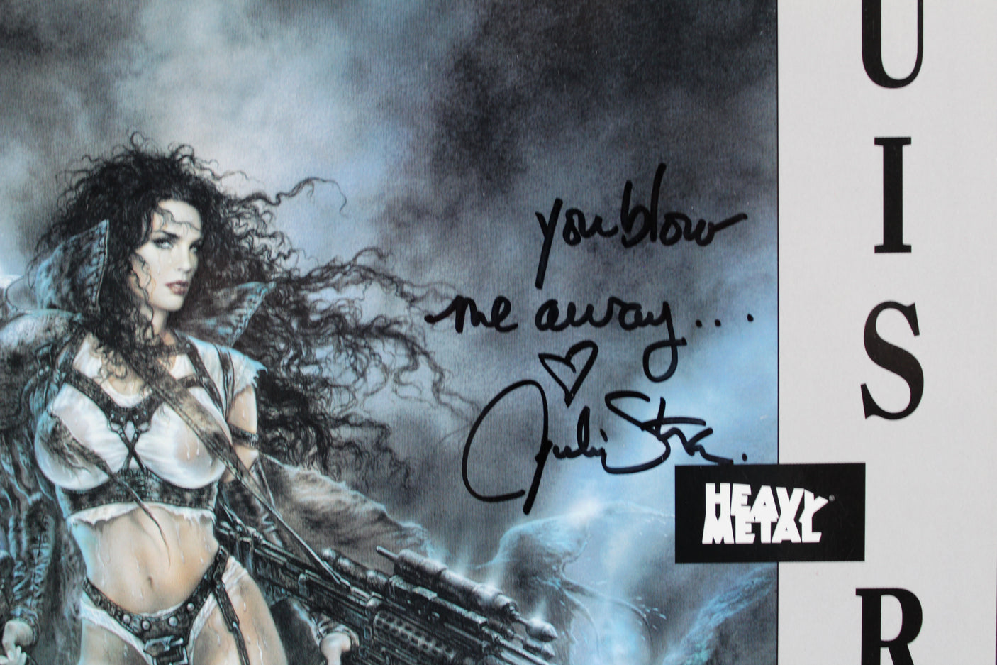 Julie Strain Heavy Metal Authentic Signed 1999 Luis Royo Calendar BAS #BA74090