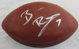 Ben Roethlisberger Signed Auto Wilson Football Mounted Memories Hologram