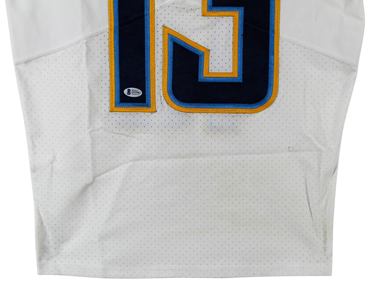 Chargers Keenan Allen Signed & Photomatched 2018 Game Used White Nike Jersey BAS