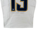 Chargers Keenan Allen Signed & Photomatched 2018 Game Used White Nike Jersey BAS