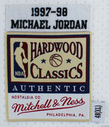 Bulls Michael Jordan Authentic Signed White 1997-98 M&N Jersey UDA #BAH44402