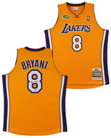 Lakers Kobe Bryant Signed Yellow M&N 2000-01 HWC Authentic Jersey PSA #B11719