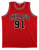 Dennis Rodman Authentic Signed Red Pro Style Jersey Autographed BAS Witnessed