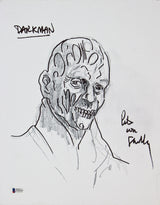 Pete Von Sholly Signed 11x14 Original Art Darkman Sketch Canvas BAS #D94459
