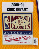 Lakers Kobe Bryant Signed Yellow M&N 2000-01 HWC Authentic Framed Jersey PSA/DNA