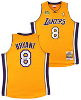 Lakers Kobe Bryant Signed Yellow M&N 2000-01 HWC Authentic Framed Jersey PSA/DNA