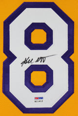 Lakers Kobe Bryant Signed Yellow M&N 2000-01 HWC Authentic Framed Jersey PSA/DNA