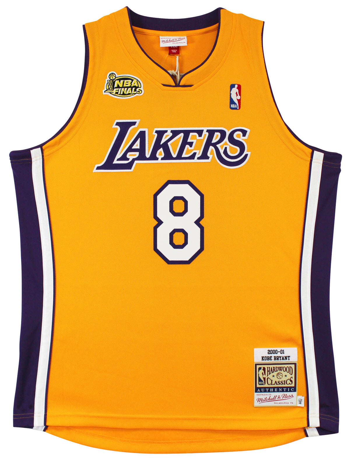 Lakers Kobe Bryant Signed Yellow M&N 2000-01 HWC Authentic Framed Jersey PSA/DNA