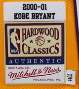 Lakers Kobe Bryant Signed Yellow M&N 2000-01 HWC Authentic Framed Jersey PSA/DNA